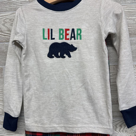 2 Pc LS PJs Lil Bear Plaid 5t