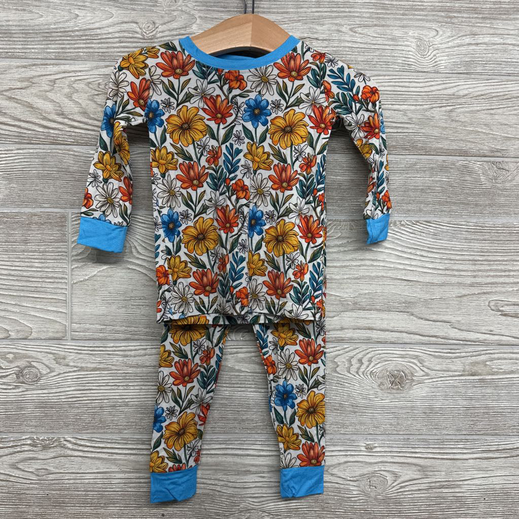 NEW 2 Pc Bamboo Pj Flowers 6-12M