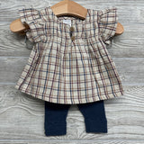 Plaid Blouse & Ribbed Sweater Pants NB