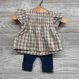 Plaid Blouse & Ribbed Sweater Pants NB