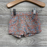Organic Button Up Shirt & Shorts Flowers 6M