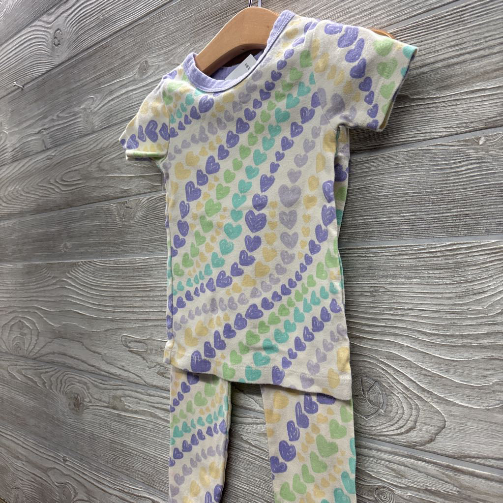 Organic 2 Pc Pj Hearts 2t