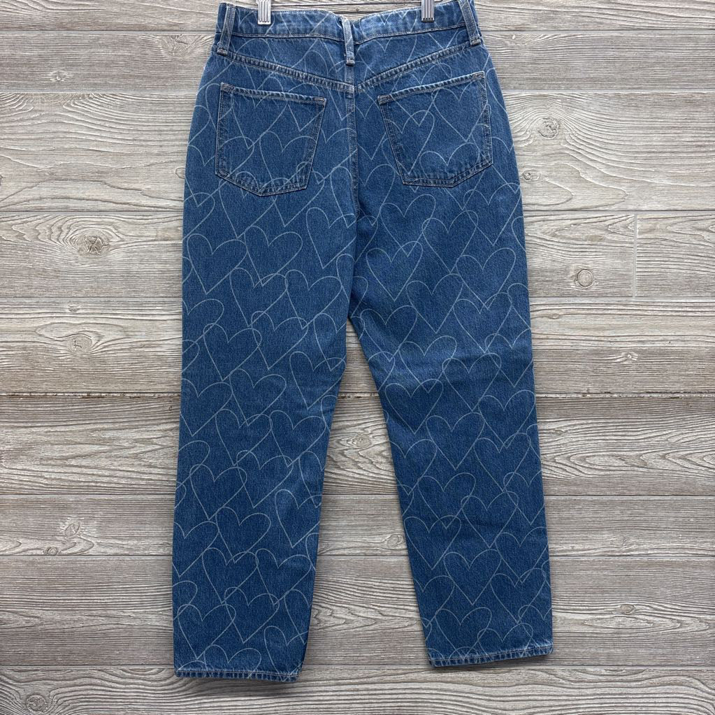 NEW High Rise Slouchy Straight Jeans Hearts 12