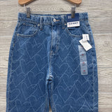 NEW High Rise Slouchy Straight Jeans Hearts 12