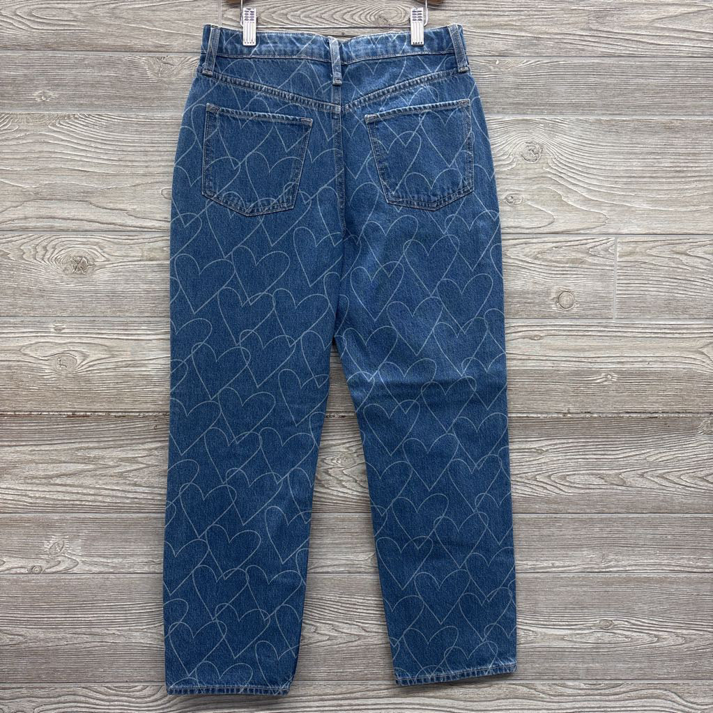 NEW High Rise Slouchy Straight Jeans Hearts 14