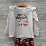LS Shirt Chunky Thighs & Pumpkin Pies & Flare Pants Pies 5y