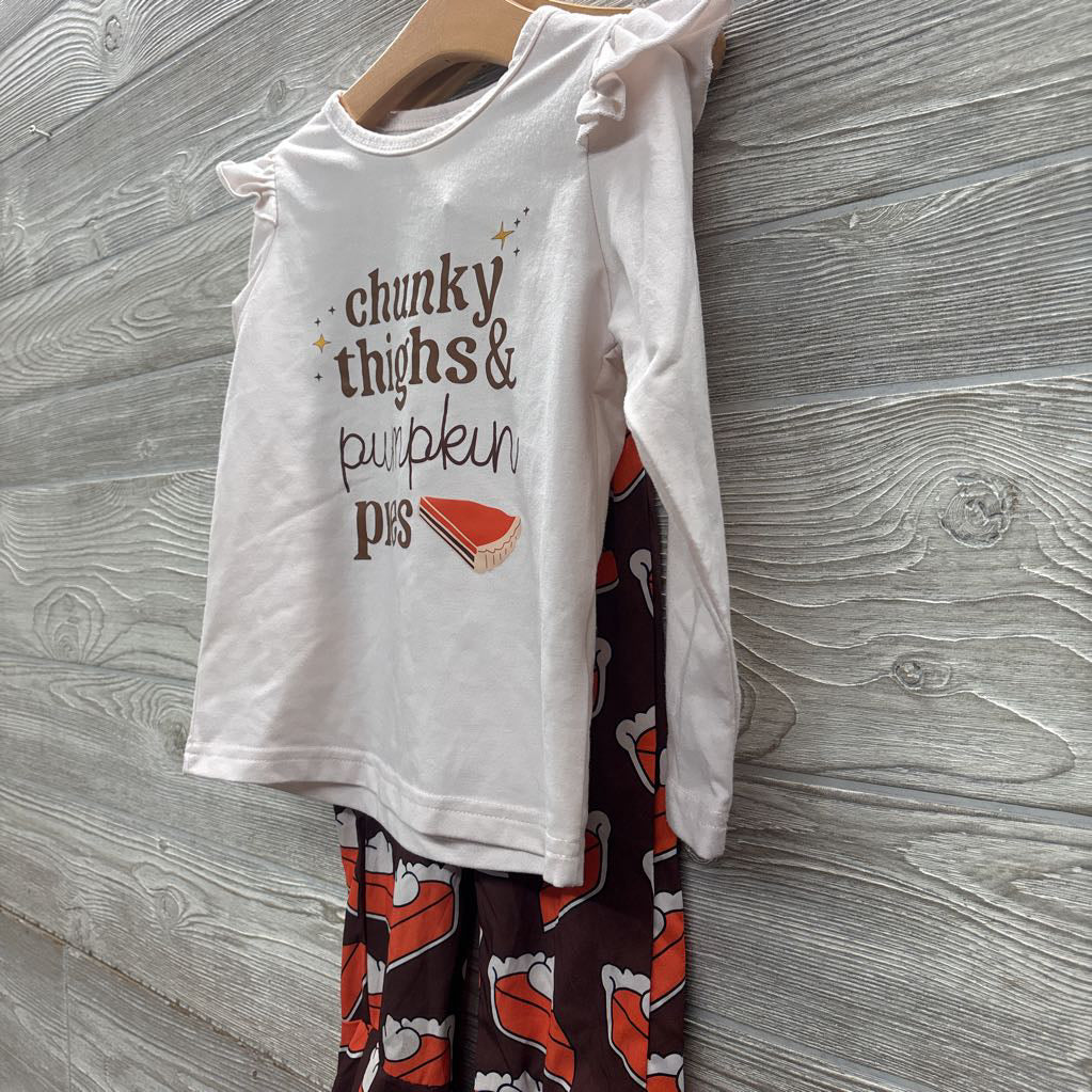 LS Shirt Chunky Thighs & Pumpkin Pies & Flare Pants Pies 5y