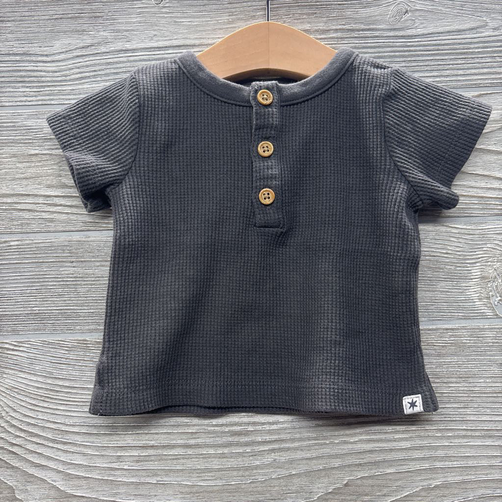 Henley Waffle Knit Shirt & Pants Stripes 0-3M