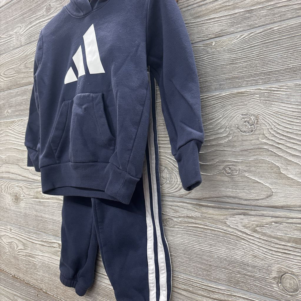 Hooded Sweatshirt Logo & Side Stripe Sweatpants 2t
