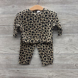 Waffle Knit Shirt & Pants Animal Print 3-6M