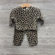Waffle Knit Shirt & Pants Animal Print 3-6M
