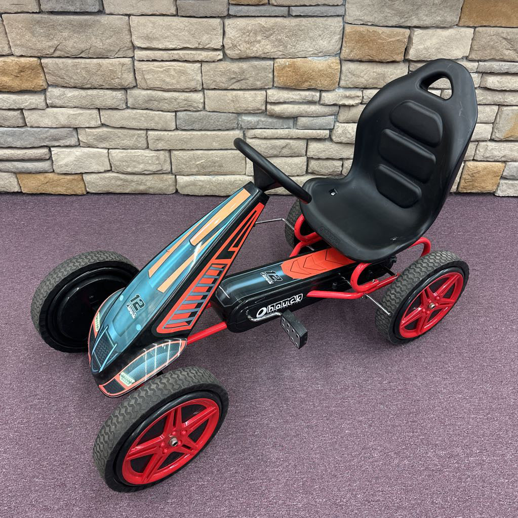 Pedal Go Kart W/ Adjustable Bucket Seat, 12 Inch EVA Foam Plastic Wheels, Handbrake for Rear Wheels