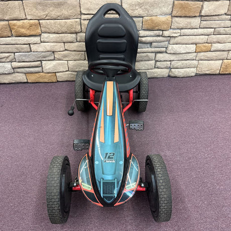 Pedal Go Kart W/ Adjustable Bucket Seat, 12 Inch EVA Foam Plastic Wheels, Handbrake for Rear Wheels