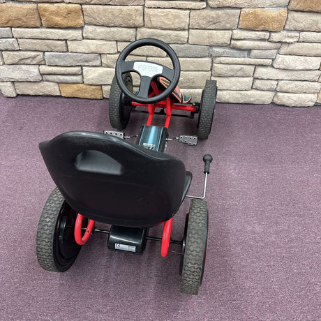 Pedal Go Kart W/ Adjustable Bucket Seat, 12 Inch EVA Foam Plastic Wheels, Handbrake for Rear Wheels