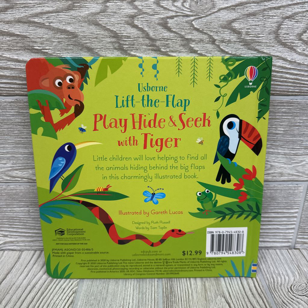 Usborne Lift The Flap Play Hide & Seek With Tiger Board Book