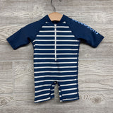 NEW LS Zip Up Swimsuit Stripes 0-3M