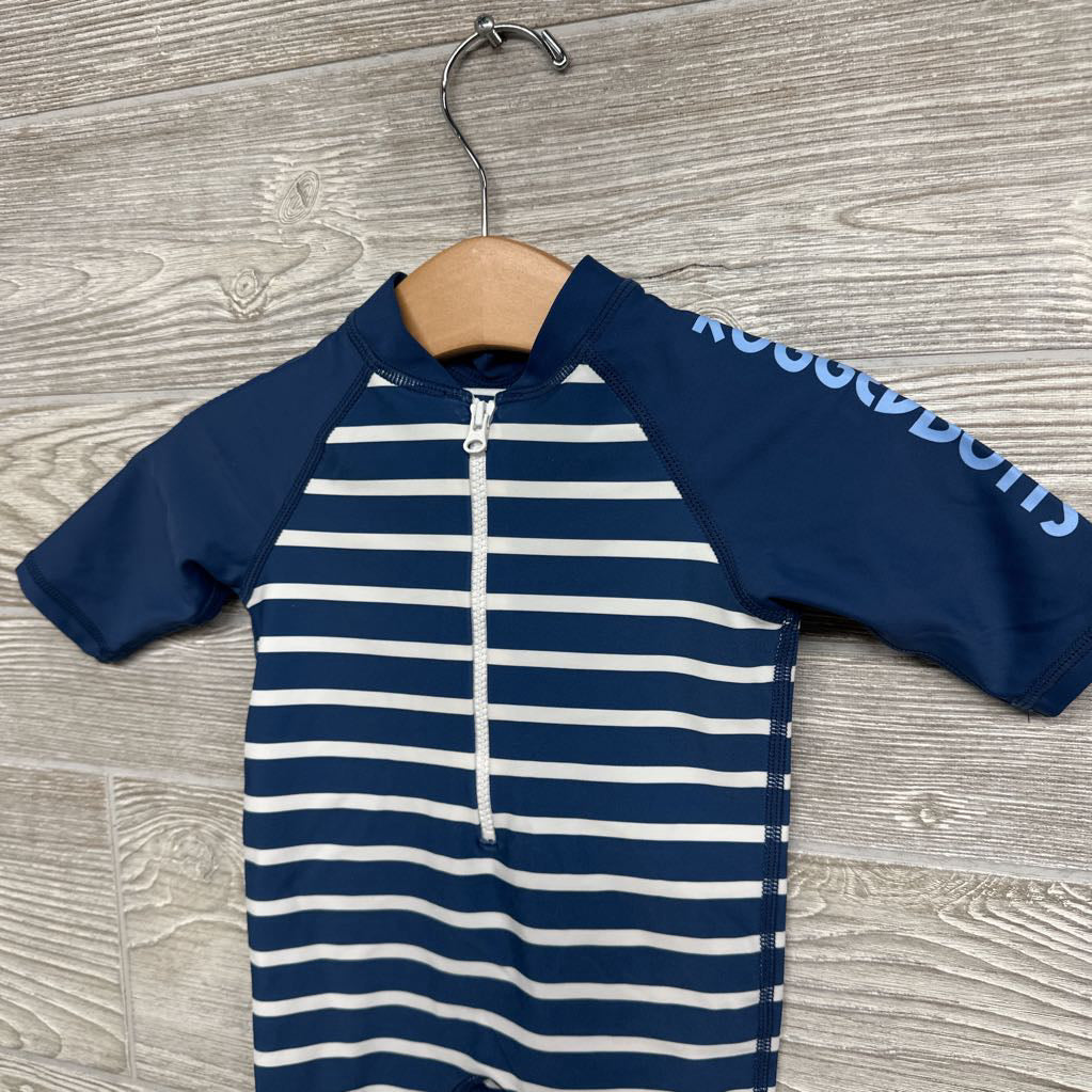 NEW LS Zip Up Swimsuit Stripes 0-3M