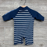 NEW LS Zip Up Swimsuit Stripes 0-3M