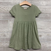 Ribbed Dress Lettuce Trim 4t
