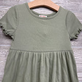 Ribbed Dress Lettuce Trim 4t
