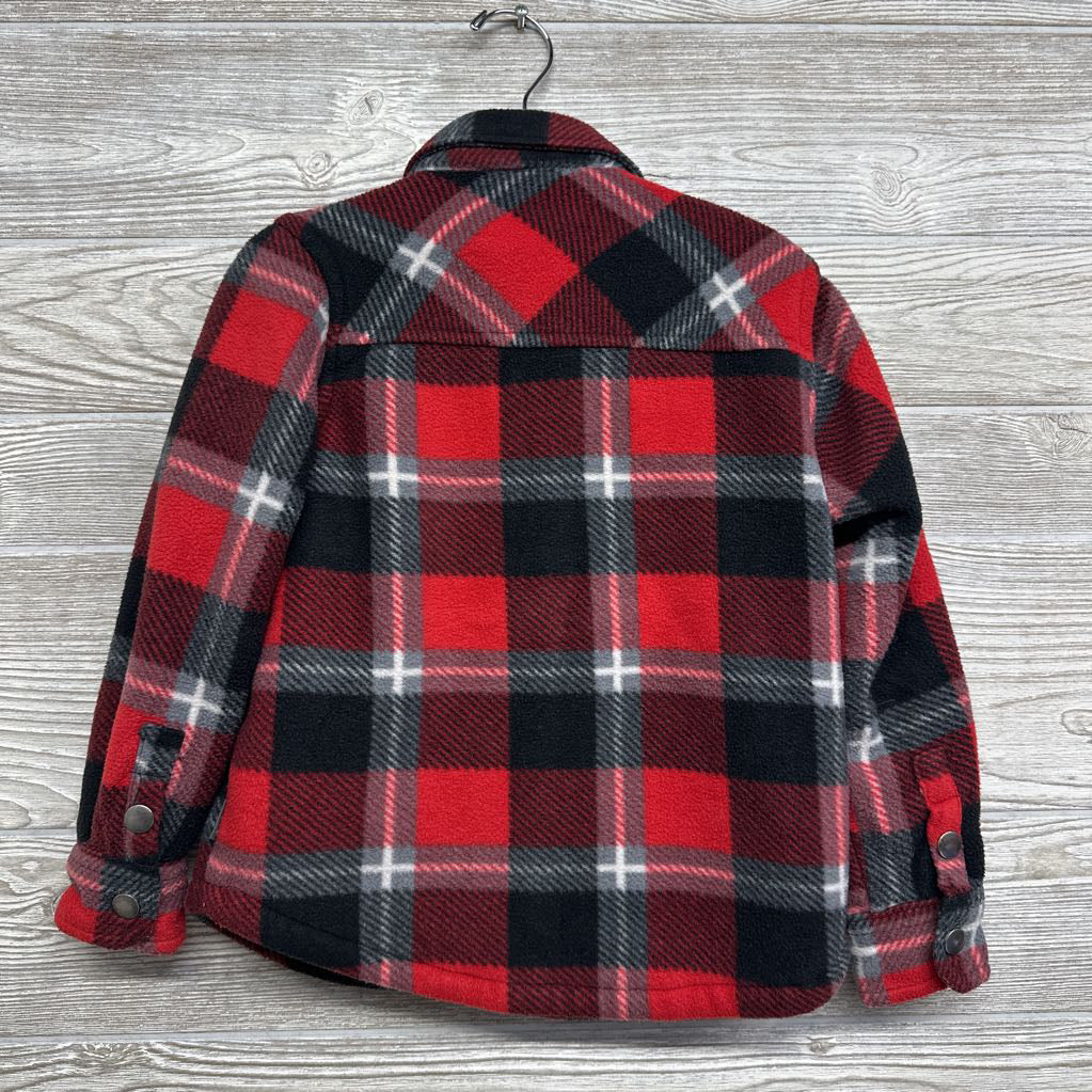 Sherpa Lined Fleece Button Up Plaid Jacket 4-5
