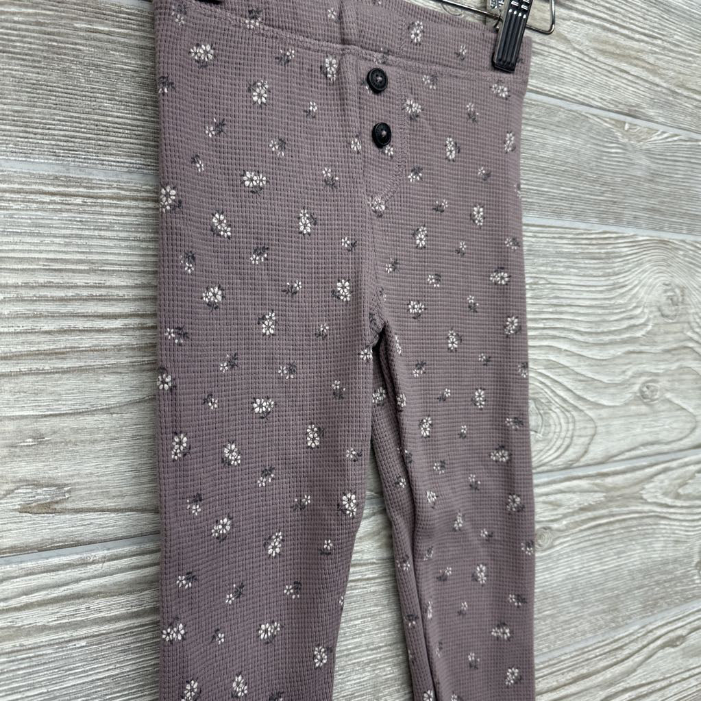 Waffle Knit Pants Flowers 3t