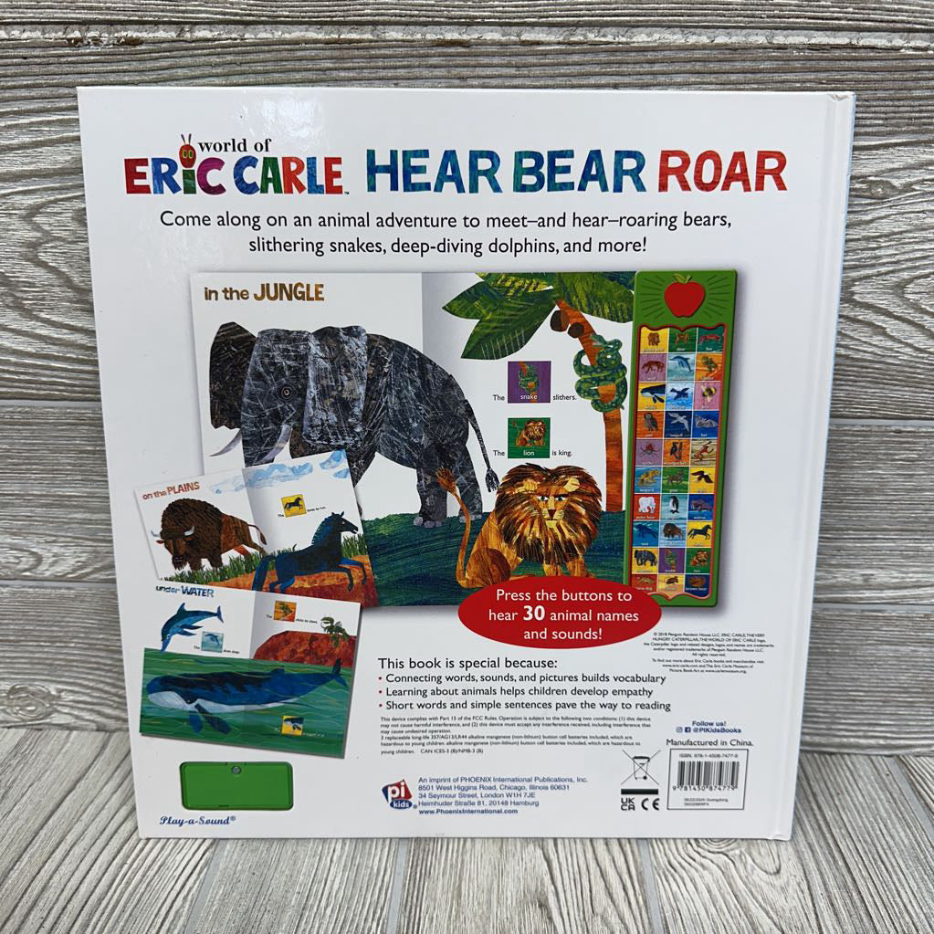 Eric Carle Hear Bear Roar Sound Book
