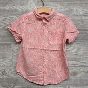 Button Up SS Shirt Tigers & Leaves 4-5