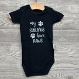 Bodysuit My Siblings Have Paws 3-6M