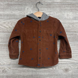 Button Up Corduroy Shirt W/ Hood 2t
