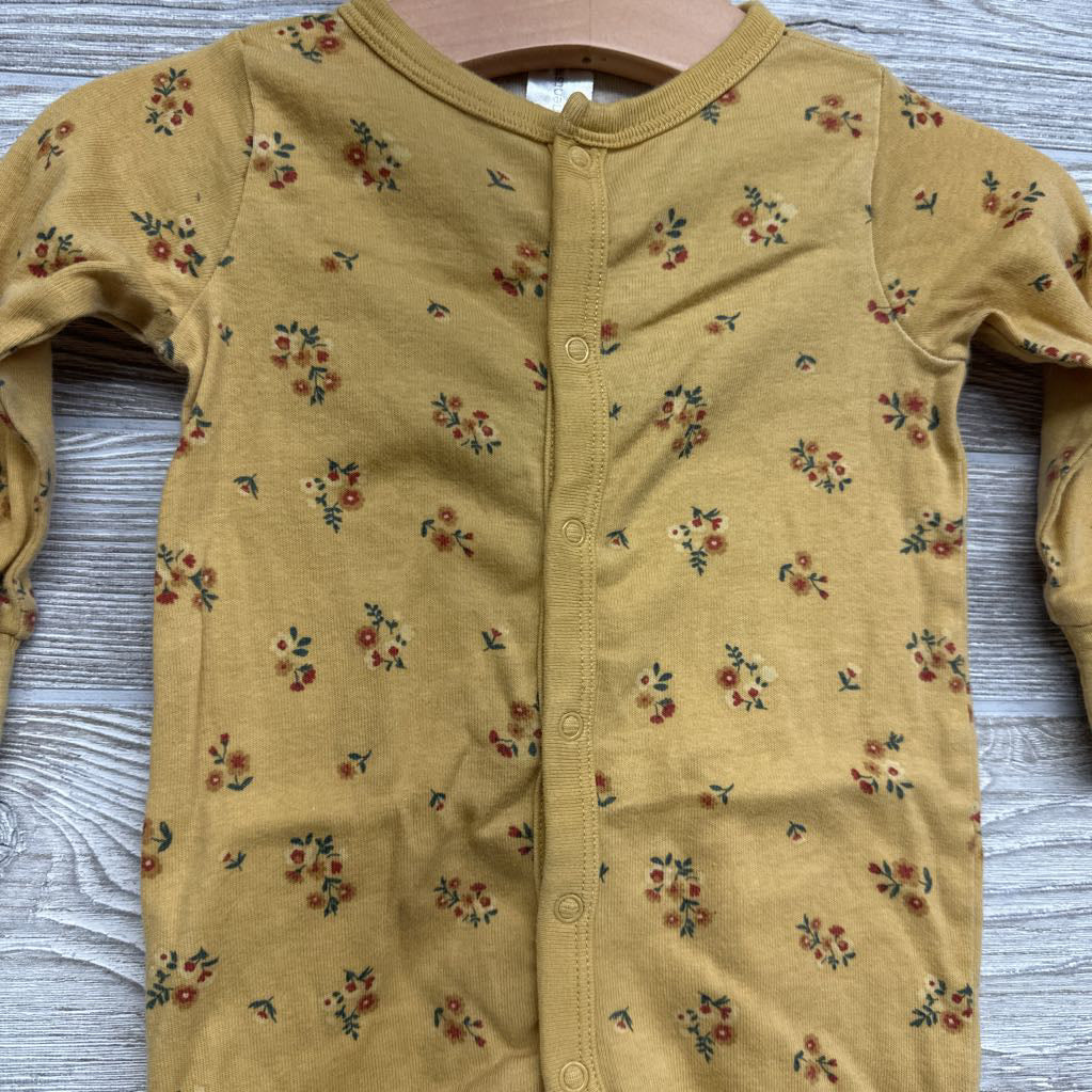 Button Up Coverall Flowers 0-3M
