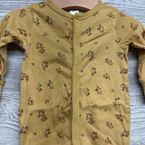 Button Up Coverall Flowers 0-3M