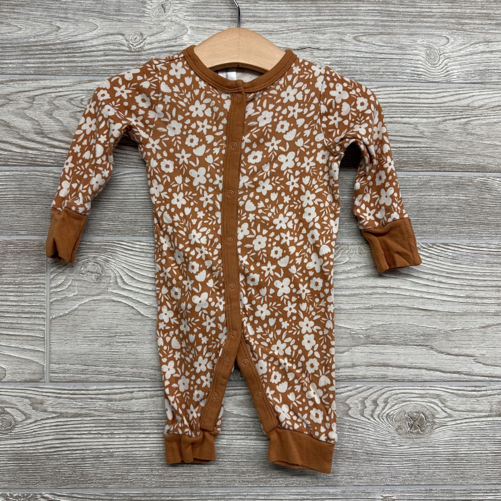 Button Up Coverall Flowers 0-3M