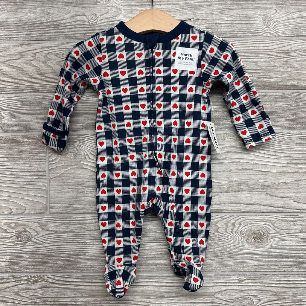 NEW Sleeper Gingham & Hearts 0-3M
