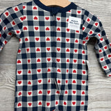 NEW Sleeper Gingham & Hearts 0-3M