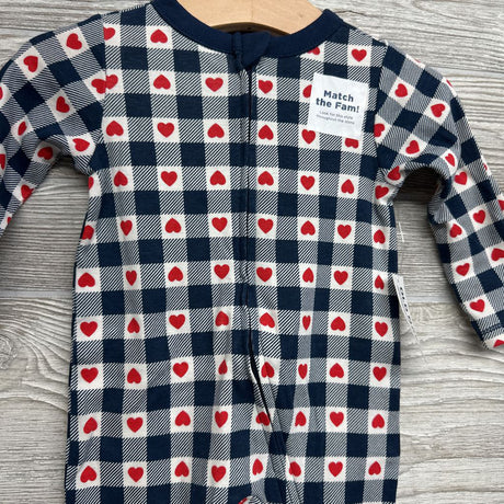 NEW Sleeper Gingham & Hearts 0-3M