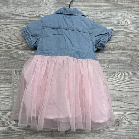 Chambray Button Up & Tulle Skirt Dress 12M