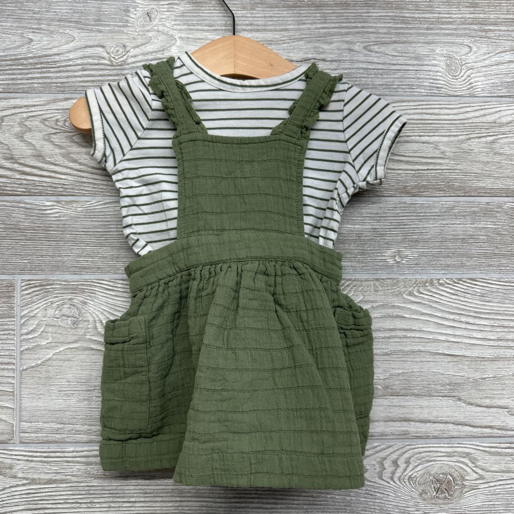 Muslin Jumper W/ LS Striped Shirt 12M