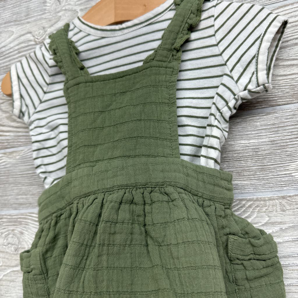 Muslin Jumper W/ LS Striped Shirt 12M