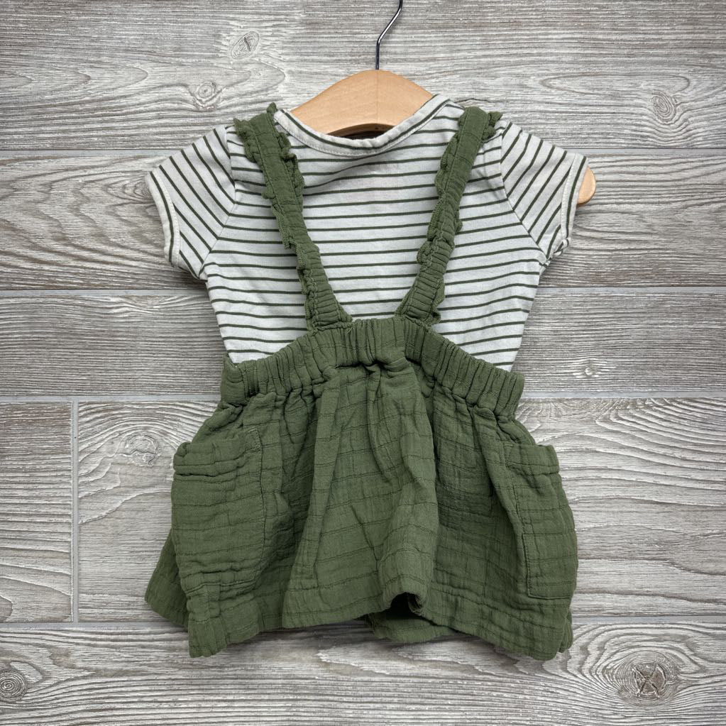 Muslin Jumper W/ LS Striped Shirt 12M