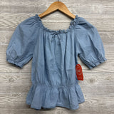 NEW Chambray LS Peplum Shirt 10-12