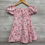 Smocked Back Square Neck Dress Apples 4-5