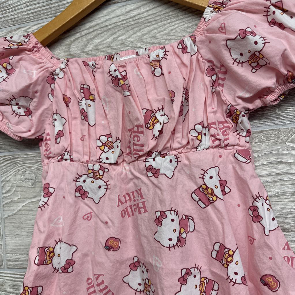 Smocked Back Square Neck Dress Apples 4-5