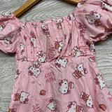 Smocked Back Square Neck Dress Apples 4-5