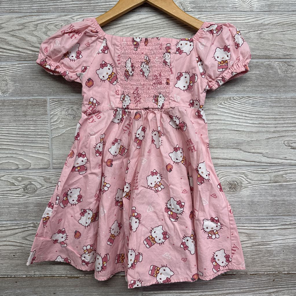 Smocked Back Square Neck Dress Apples 4-5