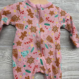 Sleeper Gingerbread Man, Candy Canes 0-3M