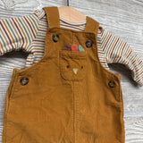 Cord Overalls Turkey & LS Shirt Stripes NB