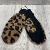 NEW Faux Fur Animal Print Mittens
