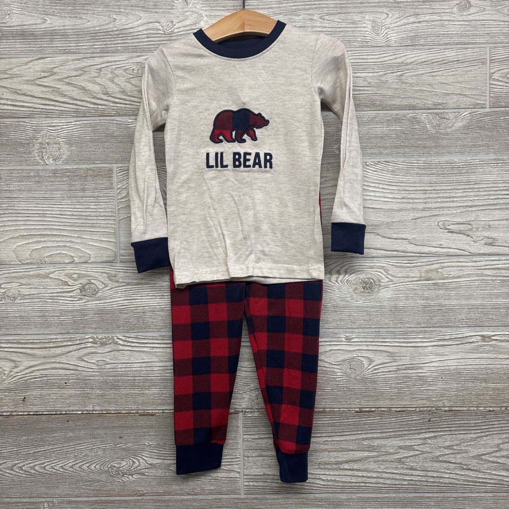 2 Pc LS PJs Lil Bear Plaid 5t
