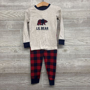 2 Pc LS PJs Lil Bear Plaid 5t